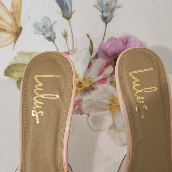 Lulus Women's Size 11 Clear Midnight Light Nude Pointed-Toe Heels - Picture 4 of 8